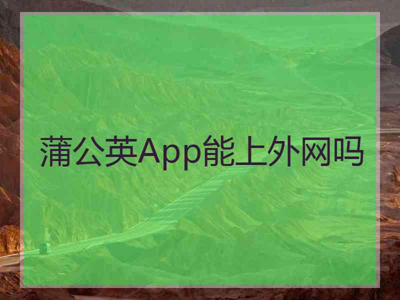 蒲公英App能上外网吗 蒲公英App能上外网吗